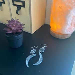 Handmade Moon Marble Earrings